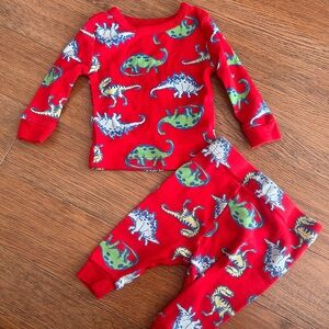 Baby boy 0-3 months Dinosaur Print Red  Pajamas